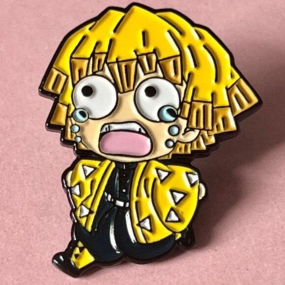 Demon Slayer Zenitsu Crying Enamel Pin - Picture 1 of 6